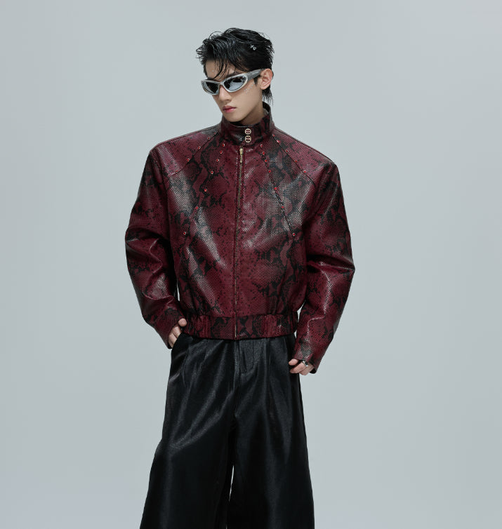 Embellished Stand Collar Short Jacket Autumn