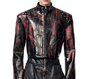 Mens Stand Up Collar Leather Jacket